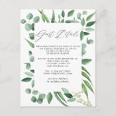 Eucalyptus groen bruiloft gastgegevens informatiekaartje (Voorkant)