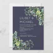 Eucalyptus groen bruiloft gebladerte baby's adem kaart (Voorkant)