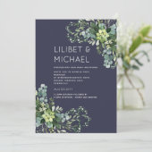 Eucalyptus groen bruiloft gebladerte baby's adem kaart (Staand voorkant)