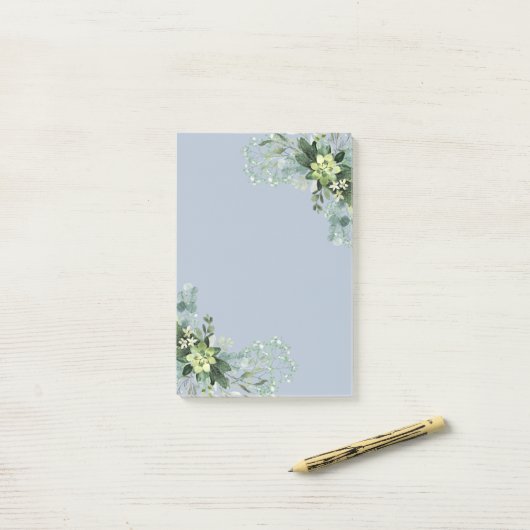 Eucalyptus groen bruiloft gebladerte baby's adem post-it® notes (Op bureau)