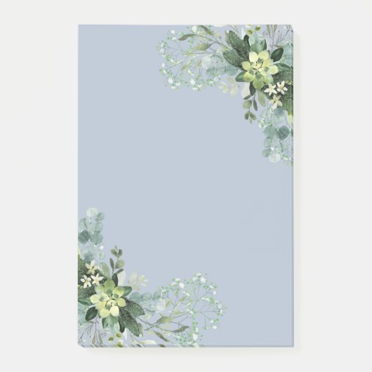 Eucalyptus groen bruiloft gebladerte baby's adem post-it® notes (Voorkant)