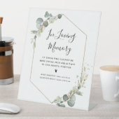 eucalyptus groen bruiloft gedenkteken reclamebord met voetstuk (Insitu)