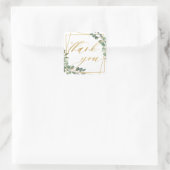 Eucalyptus groen bruiloft geometrische dank u vierkante sticker (Tas)