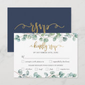 Eucalyptus groen bruiloft maaltijd keuze RSVP-kaar RSVP Kaartje (Voorkant / Achterkant)
