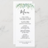 Eucalyptus groen bruiloft menu (Voorkant / Achterkant)