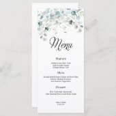 Eucalyptus groen bruiloft menu (Voorkant / Achterkant)