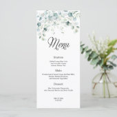 Eucalyptus groen bruiloft menu (Staand voorkant)