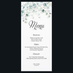 Eucalyptus groen bruiloft menu<br><div class="desc">Dit elegante Eucalyptus Green Wedding Menu is de ideale manier om een vleugje romance toe te voegen aan uw speciale dag. Met een prachtig Eucalyptus Green-ontwerp, is dit menu zeker een aanvulling op elk huwelijksthema. Elk menu is zorgvuldig gemaakt om uw menu-items op een stijlvolle en verfijnde manier te laten...</div>