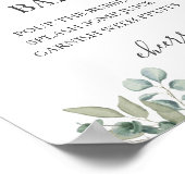 Eucalyptus groen bruiloft Mimosa teken Poster (Hoek)