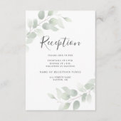 Eucalyptus groen bruiloft receptie informatiekaartje (Voorkant)