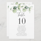 Eucalyptus groen Bruiloft Receptie Tafelnummer (Voorkant / Achterkant)