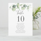 Eucalyptus groen Bruiloft Receptie Tafelnummer (Staand voorkant)