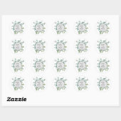 eucalyptus groen bruiloft ronde sticker (Vel)