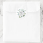 eucalyptus groen bruiloft ronde sticker (Tas)