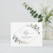 Eucalyptus groen bruiloft RSVP Briefkaart (Staand voorkant)