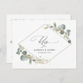 Eucalyptus groen bruiloft RSVP Briefkaart (Voorkant / Achterkant)