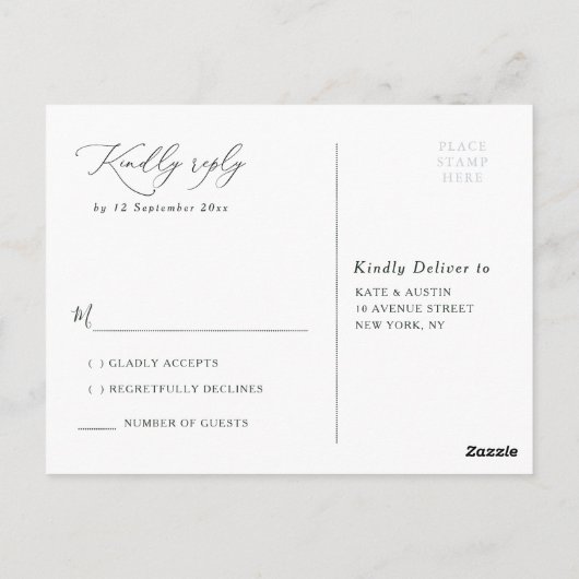 Eucalyptus groen bruiloft RSVP Briefkaart (Achterkant)