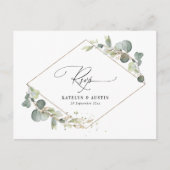 Eucalyptus groen bruiloft RSVP Briefkaart (Voorkant)