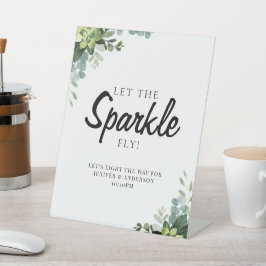 Eucalyptus groen Bruiloft sterretje teken Reclamebord Met Voetstuk