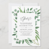 Eucalyptus groen bruiloft update kaart (Voorkant)