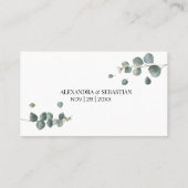 Eucalyptus groen bruiloft website Invoegen kaart Plaatskaartje (Achterkant)
