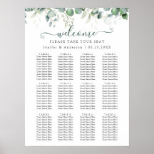 Eucalyptus groen bruiloft zitgrafiek Poster