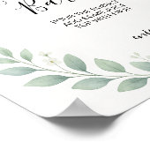 eucalyptus groen bruiloftsborrel mimosa bar bord poster (Hoek)