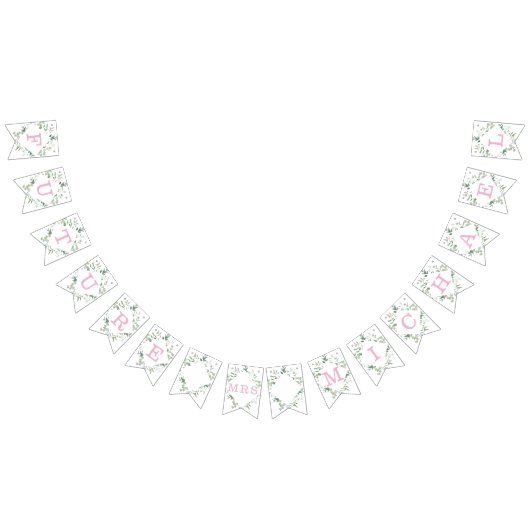 Eucalyptus groen custom bruiloftsfeest vlaggetjes (Alle)