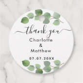 Eucalyptus groen dank je wel bruiloft bedankjes labels (Voorkant)