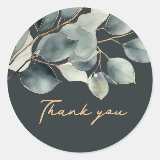 Eucalyptus groen dank u sticker (Voorkant)