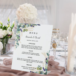 Eucalyptus groen diner menu reclamebord met voetstuk