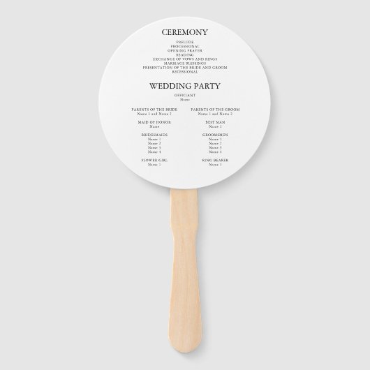 Eucalyptus groen eenvoudig elegant huwelijksprogra handwaaier (Achterkant)