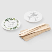 Eucalyptus groen eenvoudig elegant huwelijksprogra handwaaier (Niet-gemonteerd)