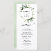 Eucalyptus groen eenvoudig elegant menu (Voorkant / Achterkant)