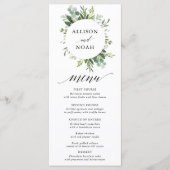 Eucalyptus groen eenvoudig elegant menu (Voorkant)