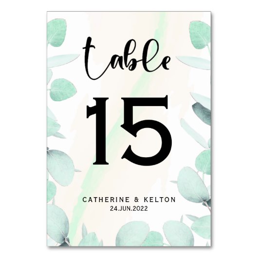 Eucalyptus groen eenvoudig en modern kaart (Voorkant)