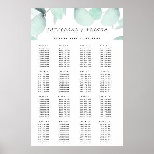 Eucalyptus groen eenvoudig en modern Poster (Voorkant)