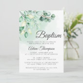 Eucalyptus groen Eenvoudige doop Kaart (Staand voorkant)