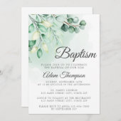 Eucalyptus groen Eenvoudige doop Kaart (Voorkant / Achterkant)