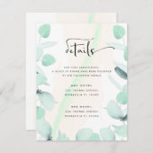 Eucalyptus groen eenvoudige en moderne behuizing informatiekaartje (Voorkant / Achterkant)