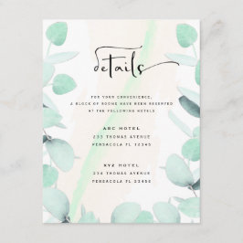 Eucalyptus groen eenvoudige en moderne behuizing informatiekaartje