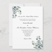 Eucalyptus groen Elegant Formele Verwoording Bruil Kaart (Voorkant)