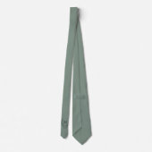 Eucalyptus Groen Elegant Trouw Usher Monogram Stropdas (Achterkant)