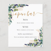 Eucalyptus groen elegante bar menu (Voorkant)
