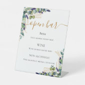 Eucalyptus groen elegante bar menu reclamebord met voetstuk (Voorkant)