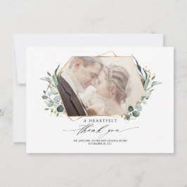 Eucalyptus groen elegante bruiloft foto aankondiging