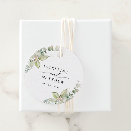 Eucalyptus groen Elegante bruiloft gunst Bedankjes Labels (In situ)