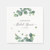 Eucalyptus groen elegante bruiloftsshower papier servet (Voorkant)