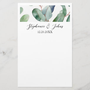 Eucalyptus groen Elegante eenvoudige rustieke brui Briefpapier
