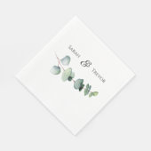 Eucalyptus groen Elegante minimalistische bruiloft Servet (Hoek)